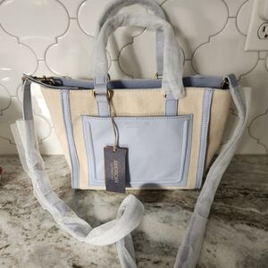 American Leather ompany Blue and Cream Women's Bag